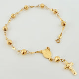 Denario Bracelet Miraculous Virgin Christ Cross 3.85gr / 7 1/2 in / 5mm 18K Yellow Gold *