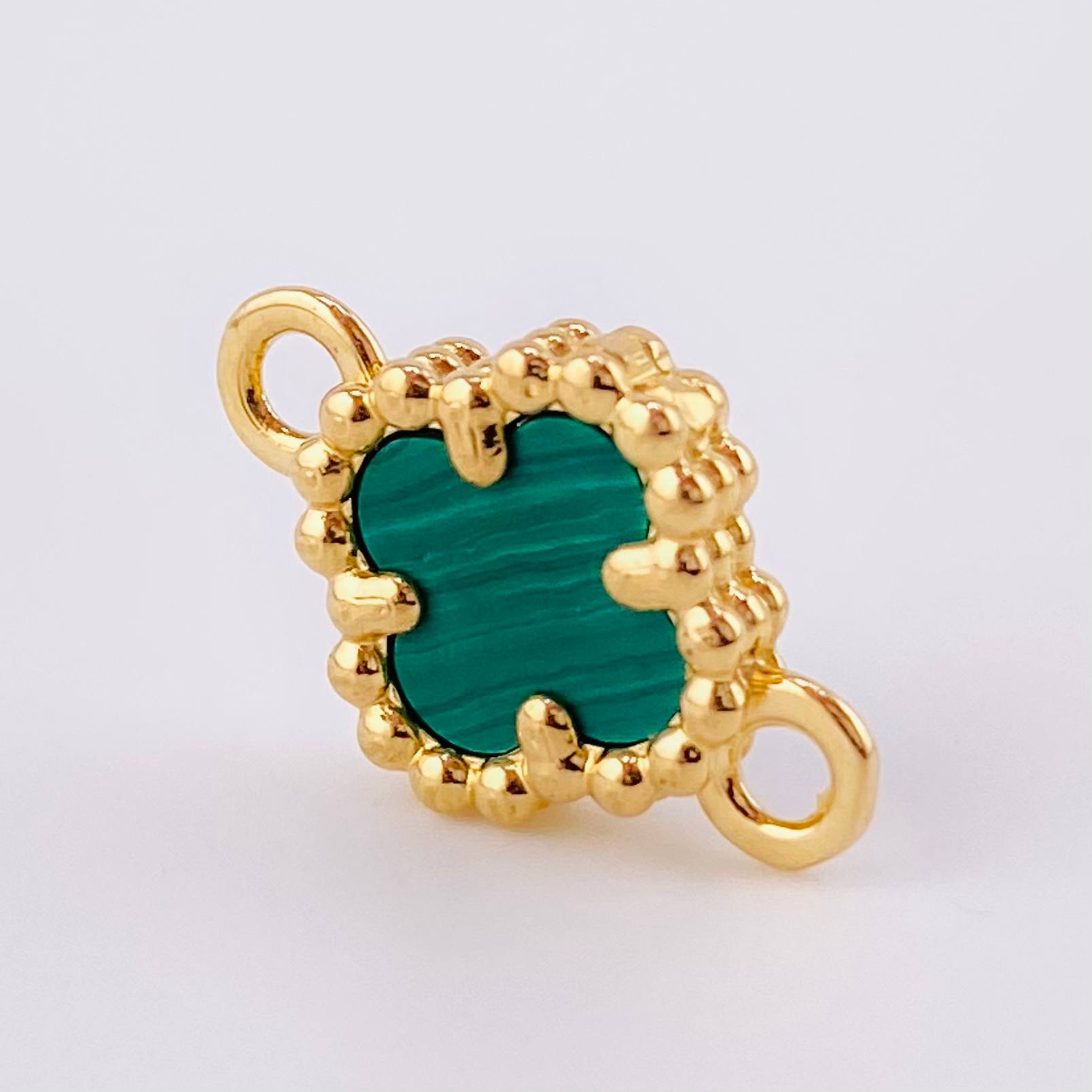 Herraje Trebol Verde 1.75gr / 3/4 in / Oro Amarillo Nac.Esp. 18K *