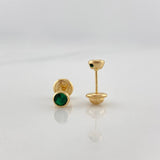 Topos Bisel Circon Verde 0.6 g / in / 1.5 mm Oro Amarillo 18K