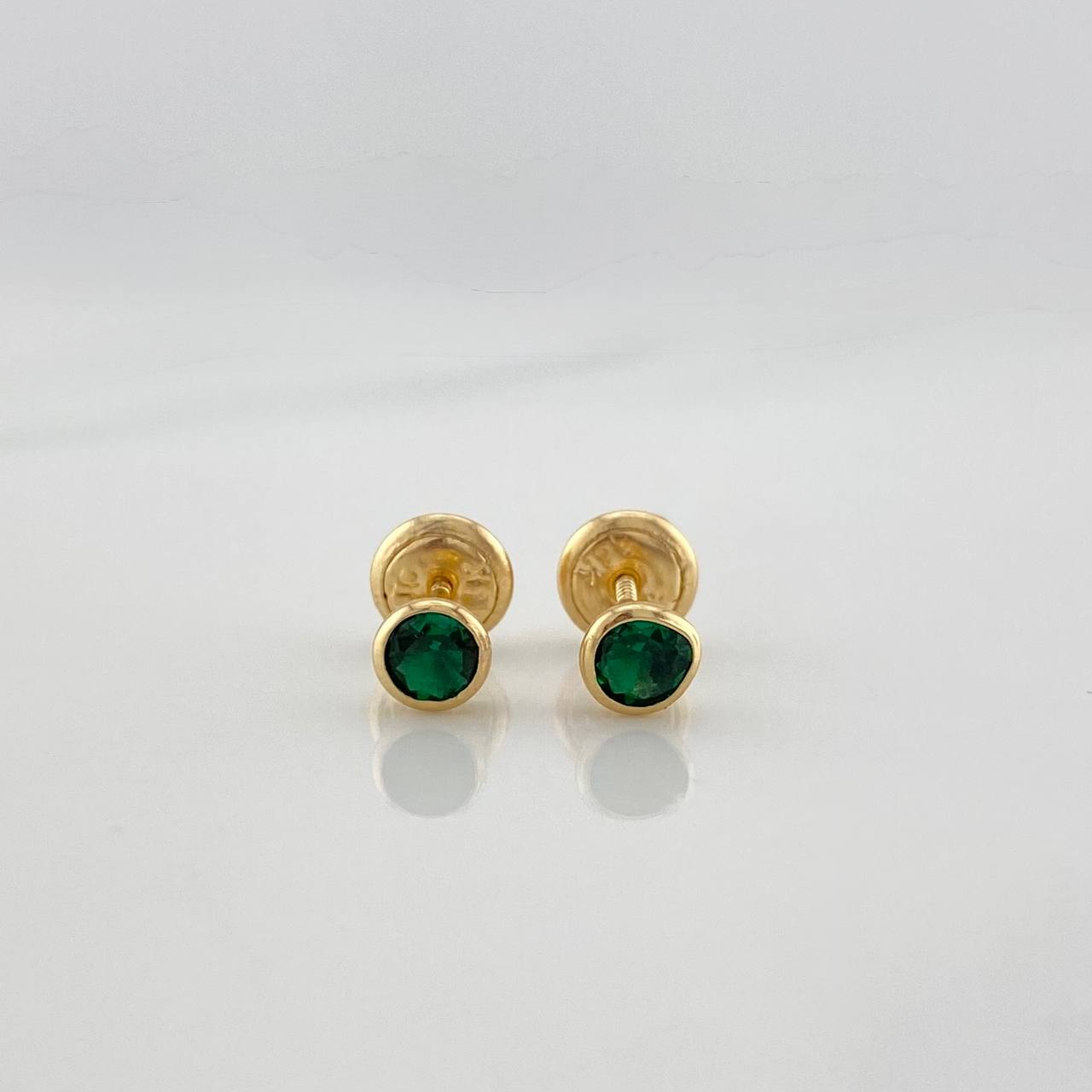 Stud Earrings Bezel 0.6 g / in / 4.08 mm Yellow Gold 18K