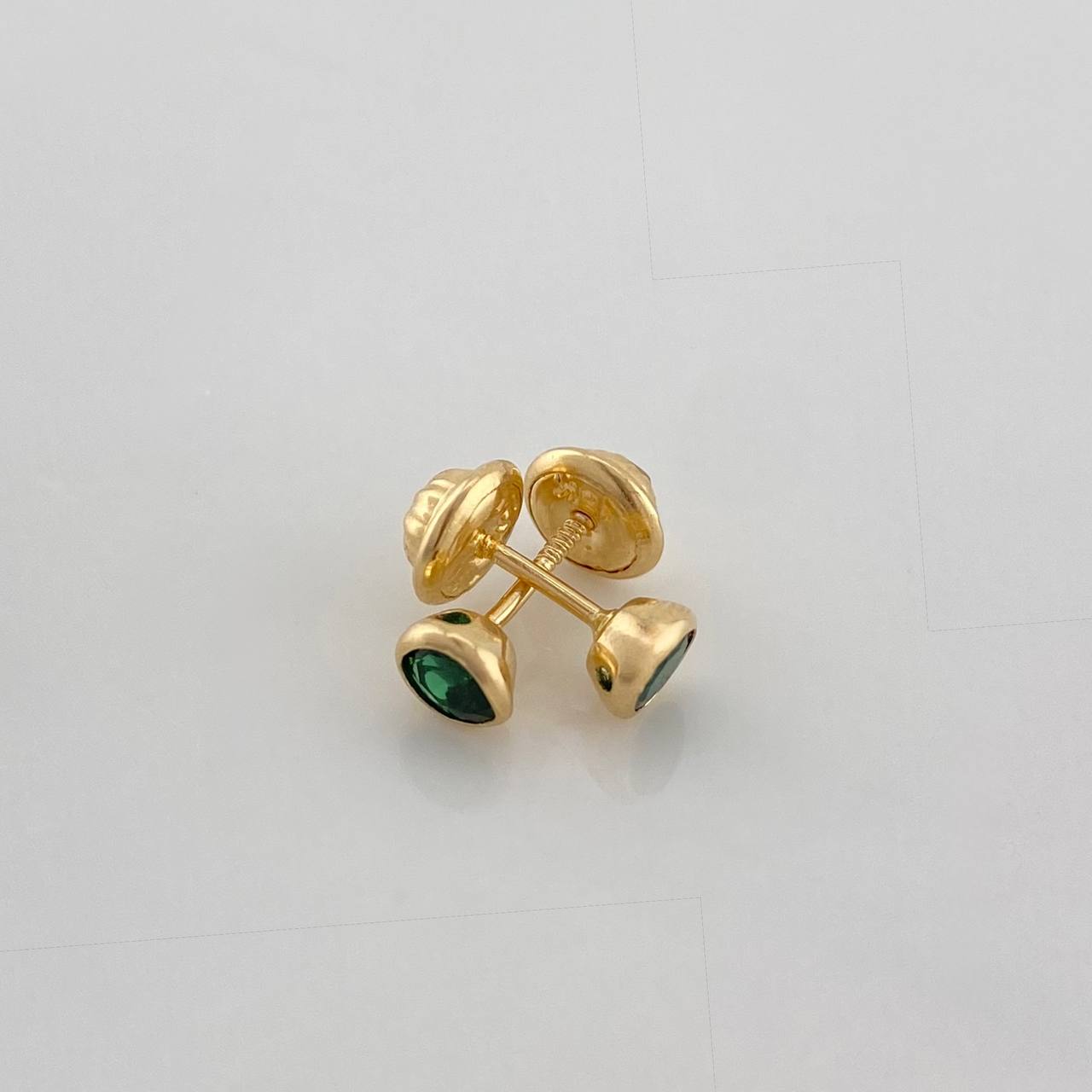 Stud Earrings Bezel 0.6 g / in / 4.08 mm Yellow Gold 18K