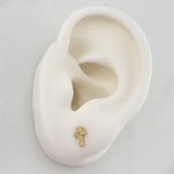 Stud Earrings Cross 0.75 g / in / 4 mm Yellow Gold 18K