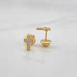 Stud Earrings Cross 0.75 g / in / 4 mm Yellow Gold 18K