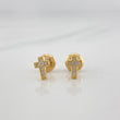 Stud Earrings Cross 0.75 g / in / 4 mm Yellow Gold 18K