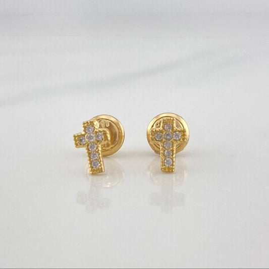 Stud Earrings Cruz 0.75 g / in / 6.74 mm Yellow Gold 18K