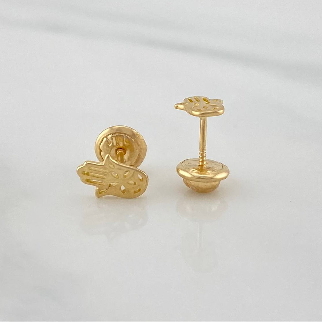 Stud Earrings Hamsa Hand 0.75 g / in / 7.31 mm Yellow Gold 18K