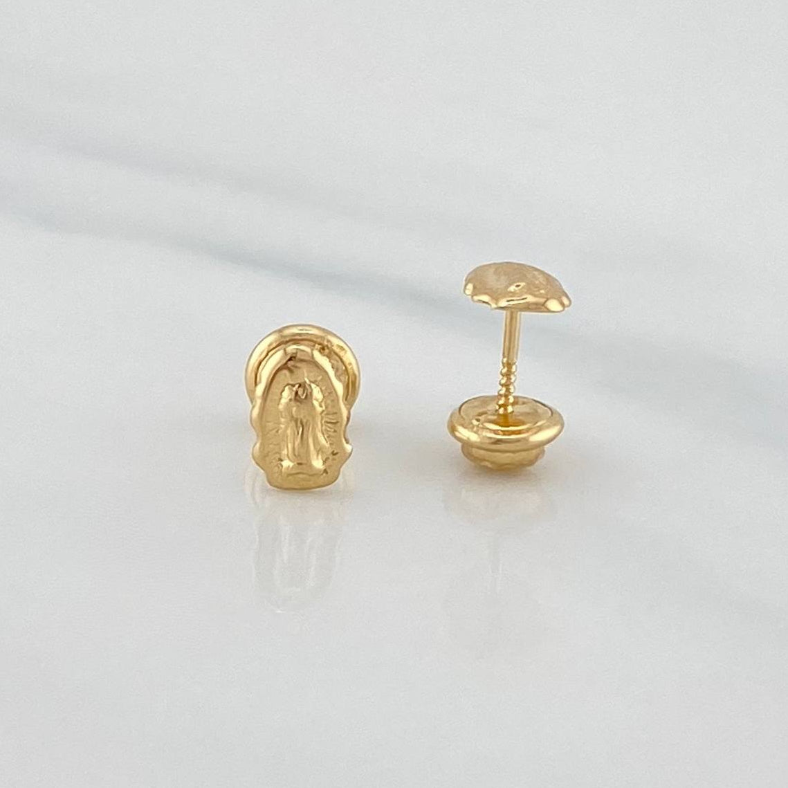 Stud Earrings Virgen De Guadalupe 0.7 g / in / 7.3 mm Yellow Gold 18K