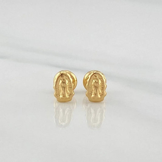 Stud Earrings Silhouette Virgin Guadalupe 0.65 g / in / 3.65 mm Yellow Gold 18K