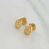 Stud Earrings Virgen De Guadalupe 0.7 g / in / 7.3 mm Yellow Gold 18K