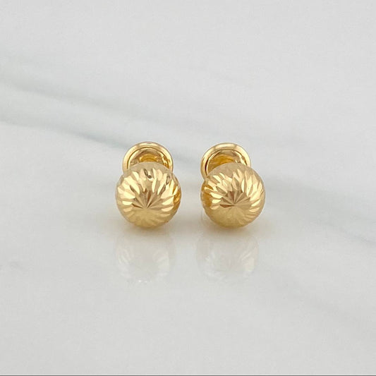 Diamond Cut Bead Stud Earrings 0.9 g / in / 7 mm Yellow Gold 18K