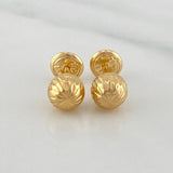 Diamond Cut Bead Stud Earrings 1.15 g / in / 8 mm Yellow Gold 18K