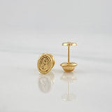 Stud Earrings Virgen De Guadalupe 0.6 g / in / 3.8 mm Yellow Gold 18K