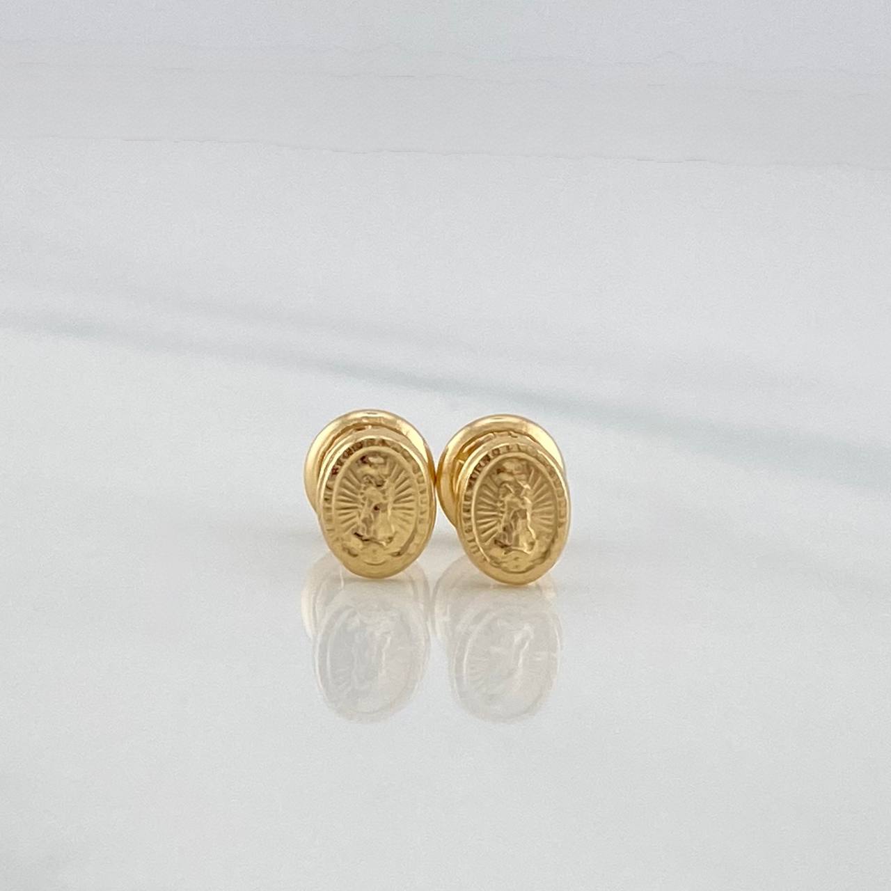 Stud Earrings Virgen De Guadalupe 0.6 g / in / 3.8 mm Yellow Gold 18K