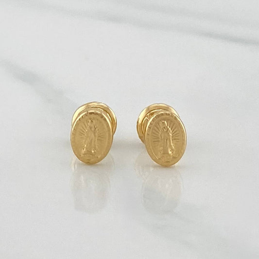 Stud Earrings Virgen De Guadalupe 0.7 g / in / 4 mm Yellow Gold 18K