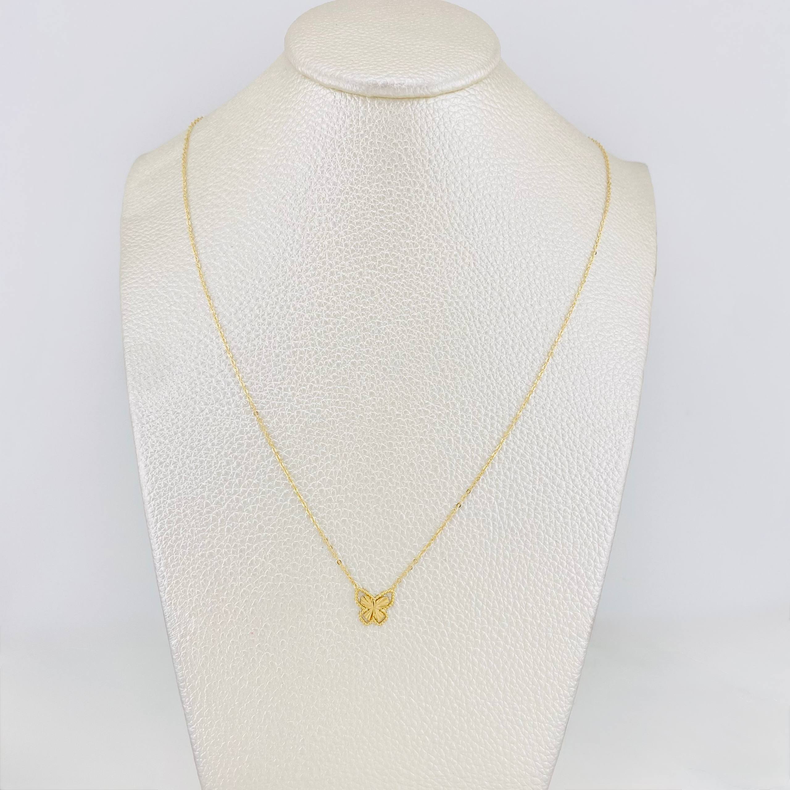 Cadena Aro seguido mariposa 1.45g / 17 1/2 in / 0.6mm Oro Amarillo 18K