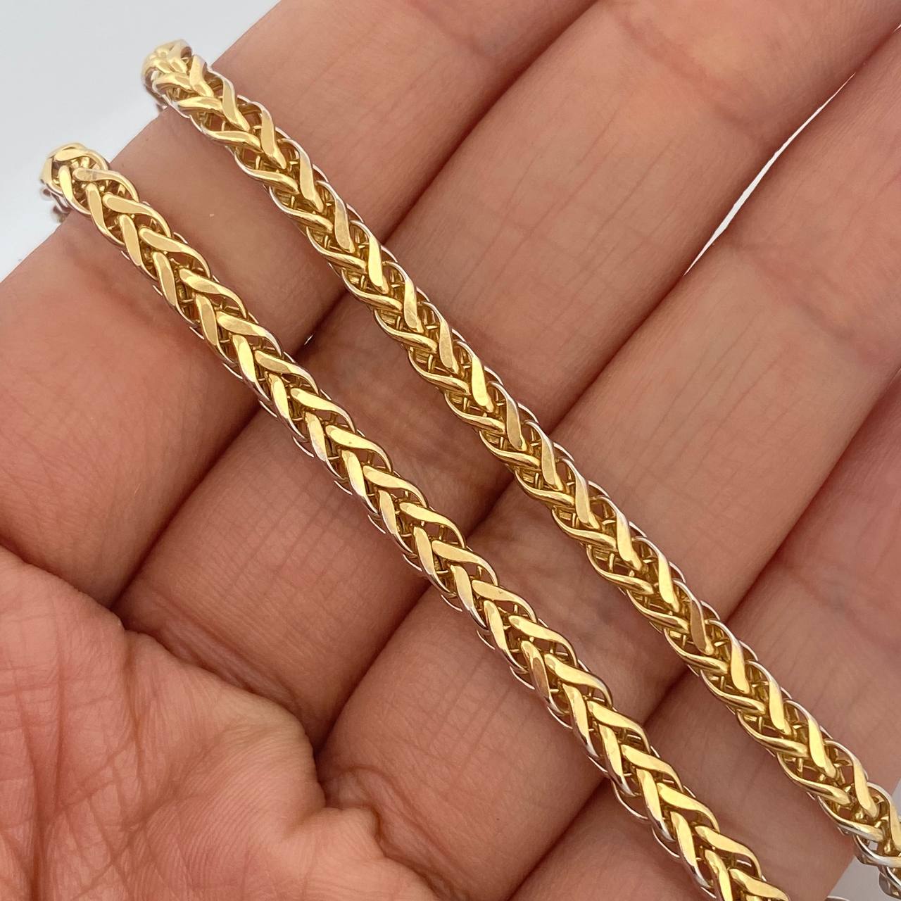 Franco Chain 18.9gr / 25 1/2 in / Two Tone Yellow White 18K +3 $