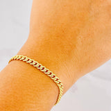 Pulso Cubana Infinito Diamantado 6.95g / 8 1/4 in / 4.9mm Oro Amarillo 18K