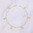 Ladybug Anklet Emeralds 67pts 5.55g / 11 in / 2.2mm Yellow Gold 18K