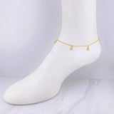 Ladybug Anklet Emeralds 67pts 5.55g / 11 in / 2.2mm Yellow Gold 18K