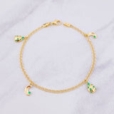 Bracelet Emerald Figures 25pts 3.65g / 7 1/2 in / 2.3mm 18K Yellow Gold