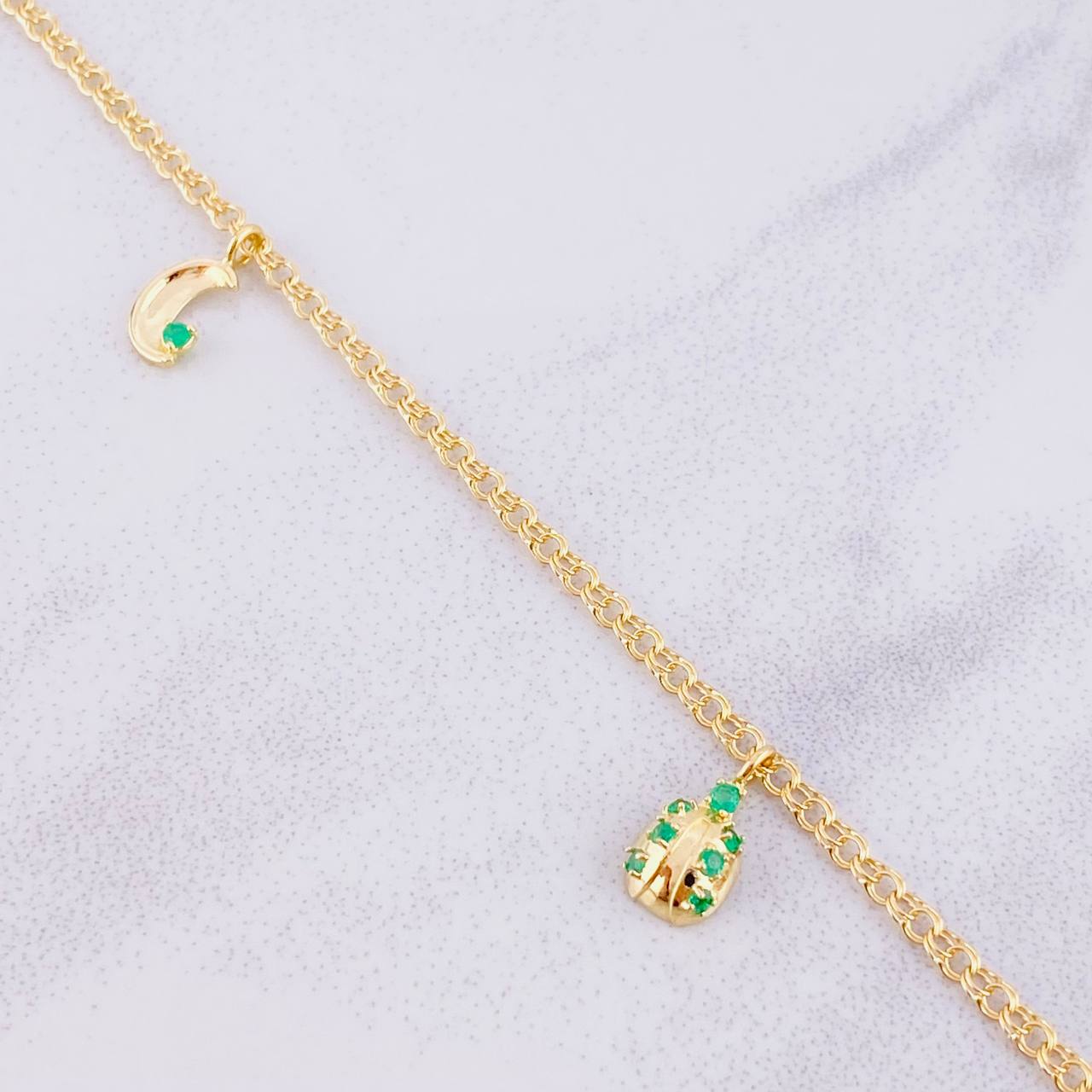 Bracelet Emerald Figures 25pts 3.65g / 7 1/2 in / 2.3mm 18K Yellow Gold