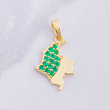 Dije Mapa Esmeraldas 27pts 1.7g / 1 in Oro Amarillo 18K