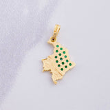 Dije Mapa Esmeraldas 27pts 1.7g / 1 in Oro Amarillo 18K