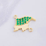 Charm Map Emeralds 27pts 1.6g / 3/4 in Yellow Gold 18K