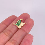 Charm Map Emeralds 27pts 1.55g / 3/4 in Yellow Gold 18K