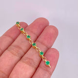 Herraje Media Lunas Esmeraldas 66pts 2.55g / 2 1/4 in Oro Amarillo 18K