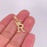 Dije Corona Letra R 1.75g / 1 in Oro Amarillo 18K