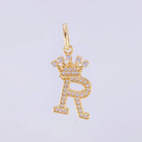 Dije Corona Letra R 1.75g / 1 in Oro Amarillo 18K