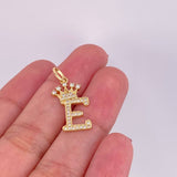 Pendant Crown Letter E 1.75g / 1 in 18K Yellow Gold