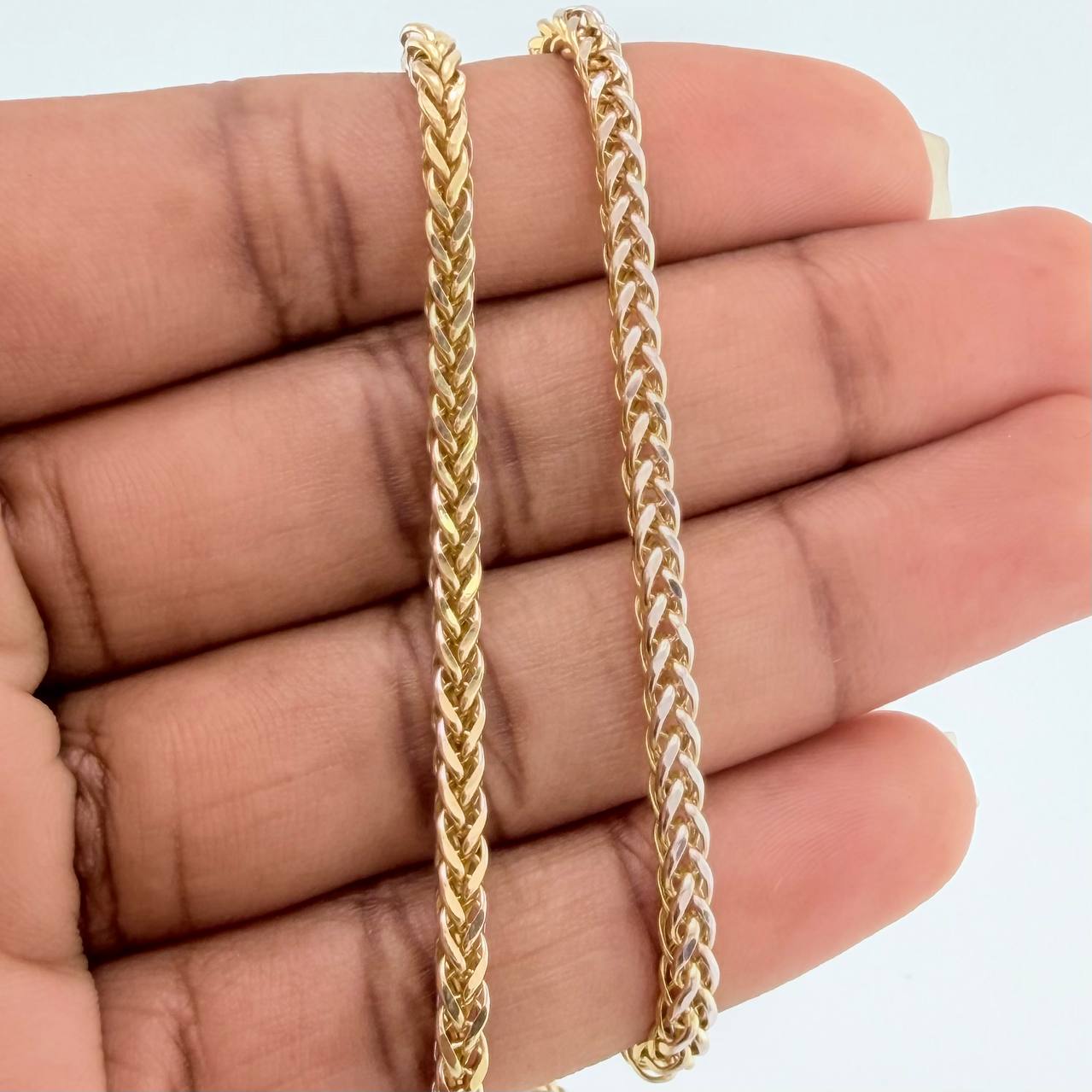 Franco Chain 12.45 g / 25 1/2 in / 2.5 mm Two-Tone Yellow White 18K