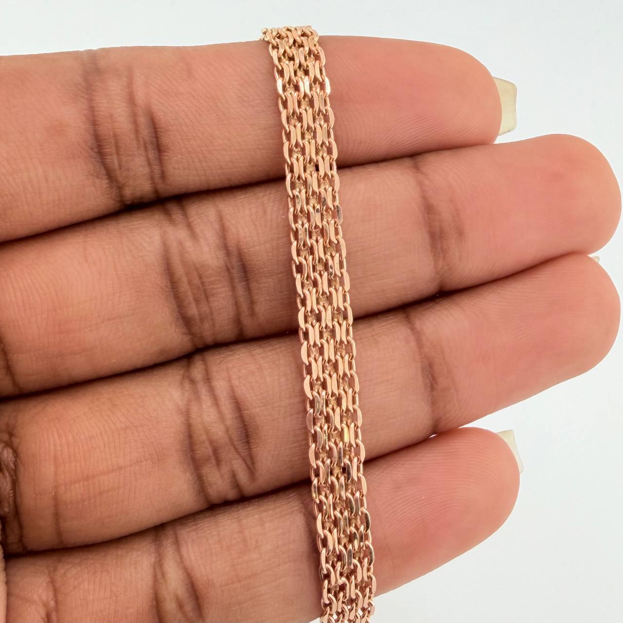 Pulso Chino 4.3gr / 7 1/2 in / 5.35mm Oro Rosa +3 18K $