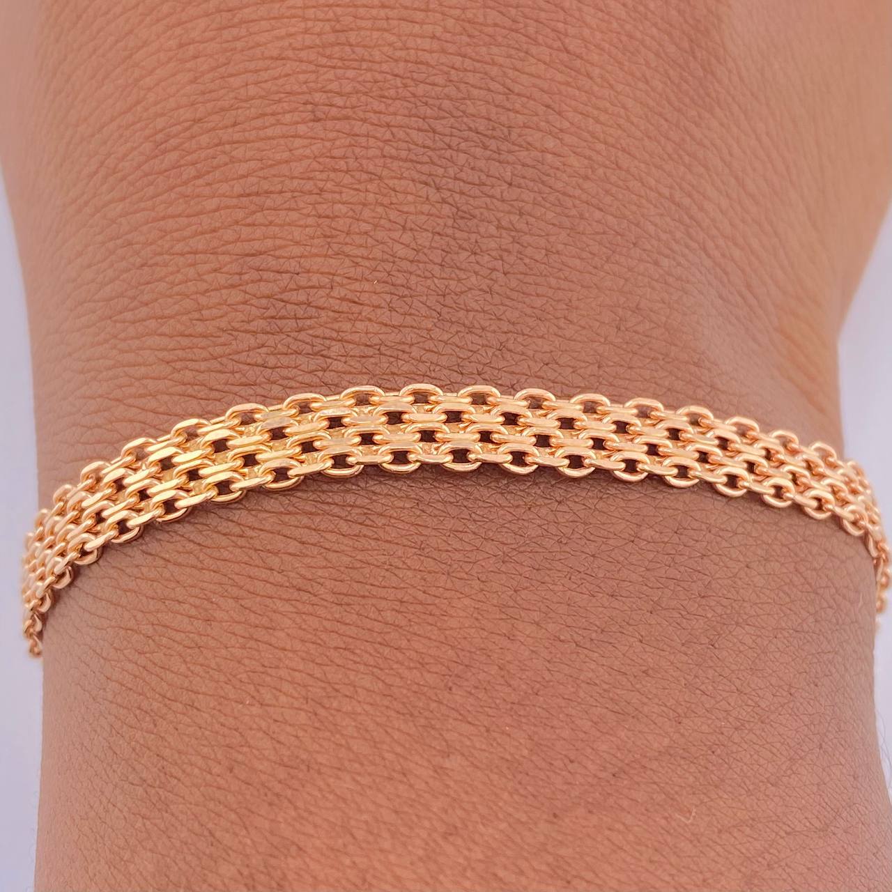 Pulso Chino 4.3gr / 7 1/2 in / 5.35mm Oro Rosa +3 18K $