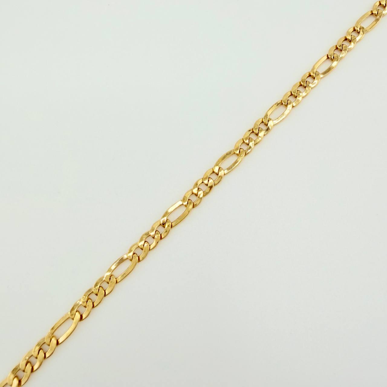 Pulso Figaro 2.2gr / 7 1/2 in / 3.23mm Oro Amarillo +1 18K $
