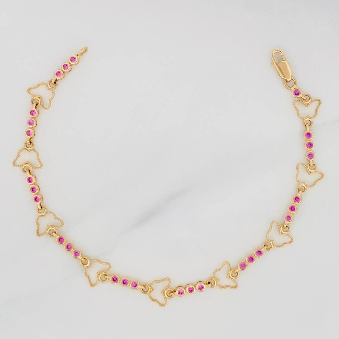 Pulso Mariposas 6g / 7 1/2 in / 2.6mm Oro Amarillo 18K