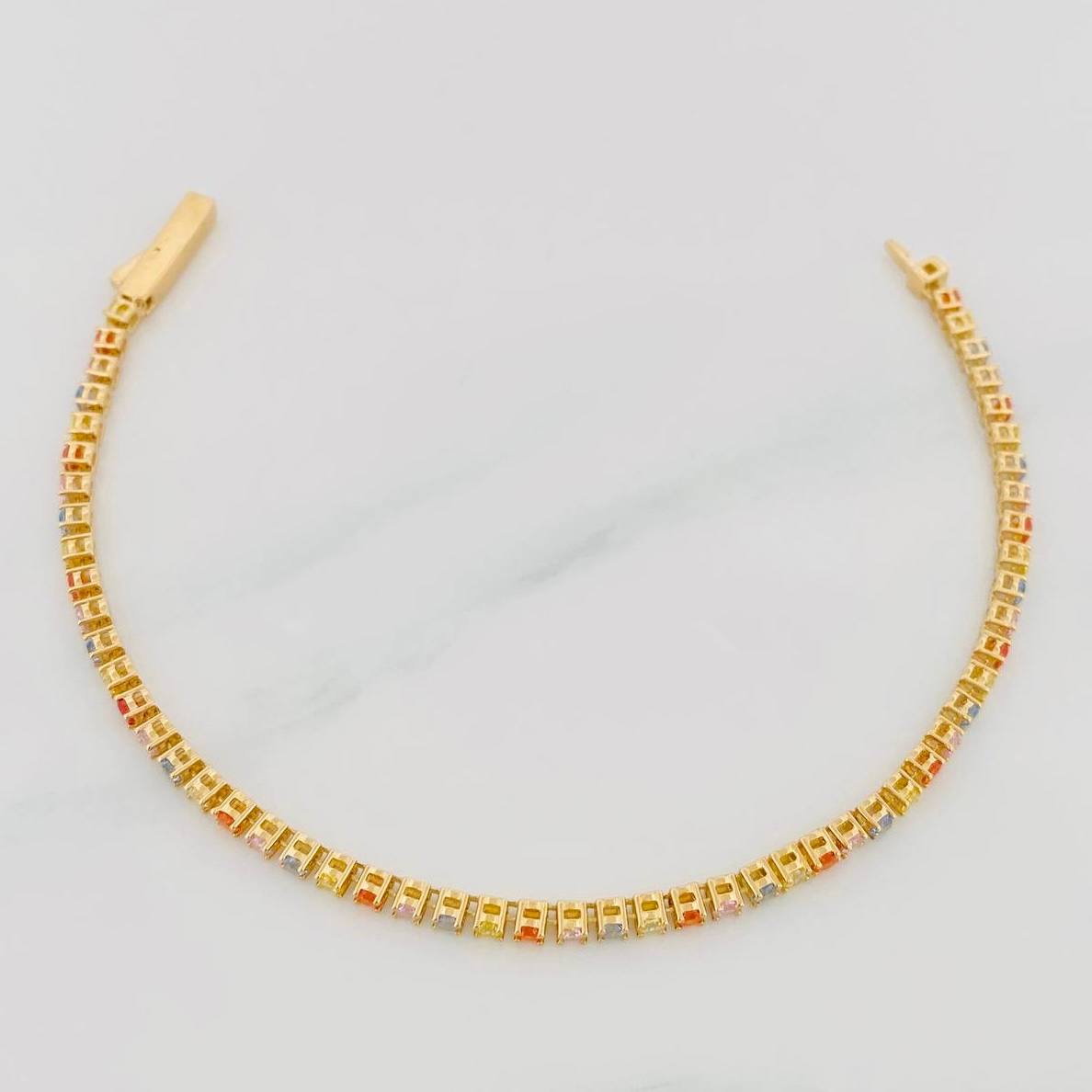 Pulso Tennis 4.45g / 6 1/4 in / 2.5mm Oro Amarillo 18K