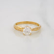 Solitaire Ring Moissanite 91 Cts 2.7g / T8 Yellow Gold 18K