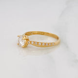 Solitaire Ring Moissanite 91 Cts 2.7g / T8 Yellow Gold 18K