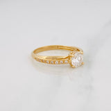 Solitaire Ring Moissanite 91 Cts 2.7g / T8 Yellow Gold 18K