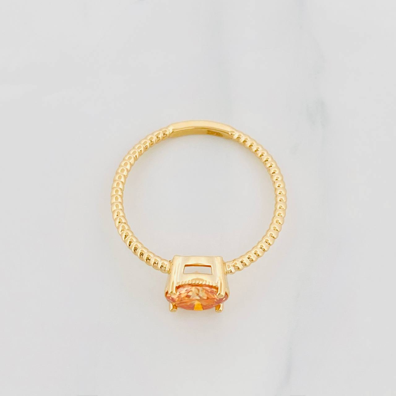 Solitaire Circular Moissanite Ring 1 Ct 2g / T6 3/4 Yellow Gold 18K
