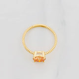 Solitaire Circular Moissanite Ring 1 Ct 2g / T6 3/4 Yellow Gold 18K
