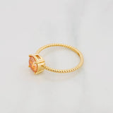 Solitaire Circular Moissanite Ring 1 Ct 2g / T6 3/4 Yellow Gold 18K