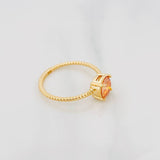 Solitaire Circular Moissanite Ring 1 Ct 2g / T6 3/4 Yellow Gold 18K