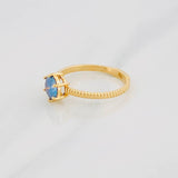 Solitaire Ring Moissanite 1 Cts 2.5g / T7 1/4 Yellow Gold 18K