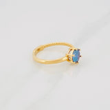 Solitaire Ring Moissanite 1 Cts 2.5g / T7 1/4 Yellow Gold 18K
