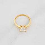 Solitaire Square Moissanite Ring 0.75 Ct 2.2g / T6 3/4 Yellow Gold 18K