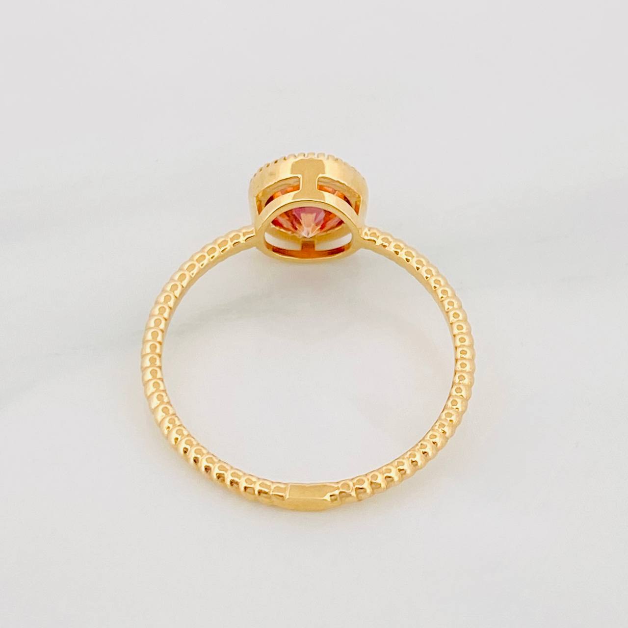 Solitaire Circular Moissanite Ring 0.75 Ct 1.7g / T6 1/4 Yellow Gold 18K